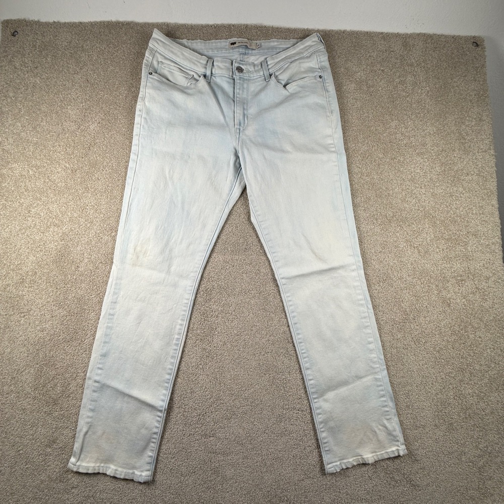 Levis Mid Rise Skinny Jeans Light Wash Blue Denim Size 14 Womens